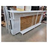 White Metal and Wood Counter Display Unit