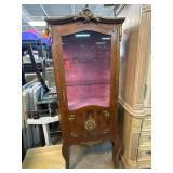 Wood and Glass Display Cabinet w Ormolu