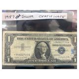 1957 Star Note Silver Certificate $1 Bill