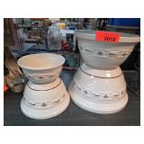 Four Longaberger Stoneware Mixing Bowls