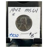 1942-S Lincoln Wheat Cent MS64