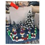 Christmas-Themed Figurine Set with Trees