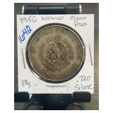 1956 Mexico Cinco Pesos Coin