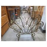 Ornate Metal Peacock Fan Design