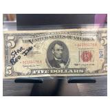 1953 $5 United States Star Note w Red Seal