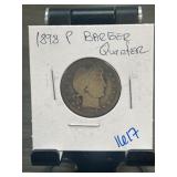 1898 P Barber Quarter in Holder