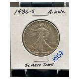 1936-S Walking Liberty Half Dollar