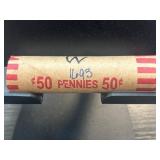 Roll of Wheat Pennies in Paper Wrapper