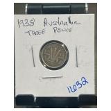 1938 Australia Three Pence Coin