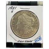 1921-S Morgan Silver Dollar High Grade