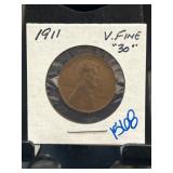 1911 Lincoln Wheat Penny in VF Condition