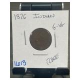 1876 Indian Head Cent in Holder
