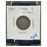 1887 Liberty V Nickel in Holder