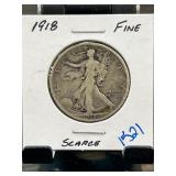 1918 Walking Liberty Half Dollar