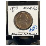 1938-S Jefferson Nickel Graded MS65/66