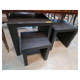 Three Black Wood Nesting Tables