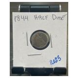 1844 Seated Liberty Half Dime Coin