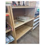 Wooden Open Shelf Unit with Three Compartments
