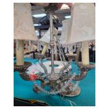 Five-Light Metal Chandelier With Shades