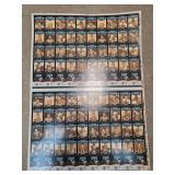 Uncut Sheet of Signed Football Trading Cards