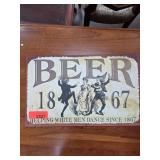Beer 1867 Metal Sign With Vintage Styling