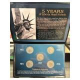 Five Years of Liberty Head Nickels Set