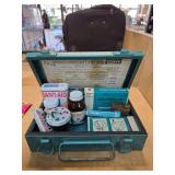 Vintage Metal First Aid Kit with Supplies