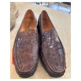 Martin Dingman Brown Textured Leather Loafers