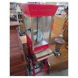 Red Popcorn Machine on Cart With Wheels