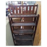 Wooden Foldable Bookshelf With Slatted Back