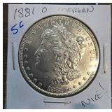 1881-O Morgan Silver Dollar Coin