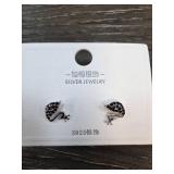 Sterling Silver Swan-Shaped Earrings