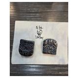 Sterling Silver Post Earrings with Indigenous Desi