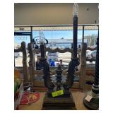 Decorative Double-Candlestick Lamp Base