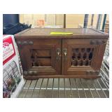 Wooden Jewelry Box with Red Felt Interior