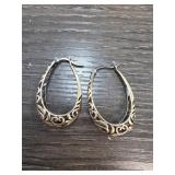 Sterling Silver Openwork Hoop Earrings