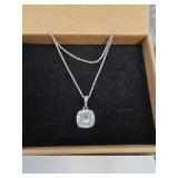 Sterling Silver Natural Diamond Necklace