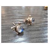 Sterling Silver and Moonstone Stud Earrings