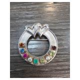 14k White Gold Circular Pin 8.8g