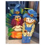 Scarecrow and Turkey Halloween Decorations