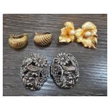 3 Pairs Costume Jewelry Earrings