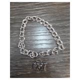 Sterling Silver Chain Bracelet with MM Charm