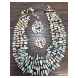 Multi-Strand Beaded Necklace and Earring Set