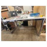 Metal Frame Desk with Mixed Contents