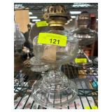 Glass Oil Lamp With Metal Burner