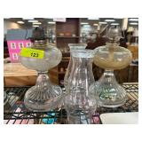 Clear Glass Oil Lamps with Chimneys