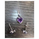 Sterling Silver Amethyst Jewelry Set