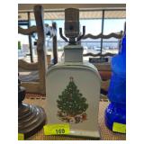 Holiday Ceramic Lamp with Christmas Tree Design