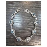 Sky Blue Topaz Sterling Bracelet, 13.2g