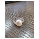 Sterling Silver Sz 6 Pearl Ring